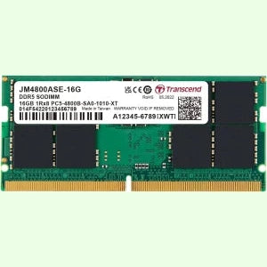 TRANSCEND JET MEMORY 16GB DDR5-6400 Unbuffered NOTEBOOK SO-DIMM 1RX8 CL52 (2Gx8)x8 1.1V