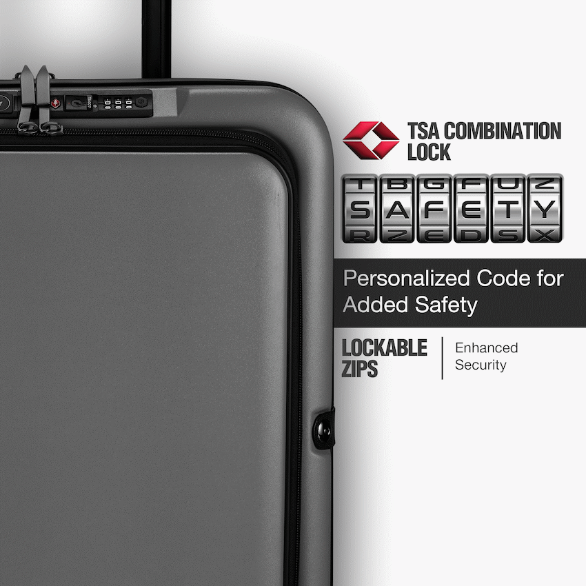 Travelwize Expandable PP 55cm Carry On Luggage - Dark Grey