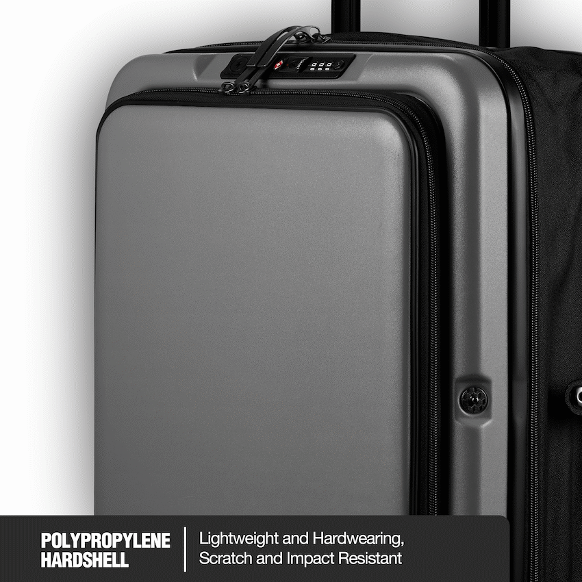 Travelwize Expandable PP 55cm Carry On Luggage - Dark Grey