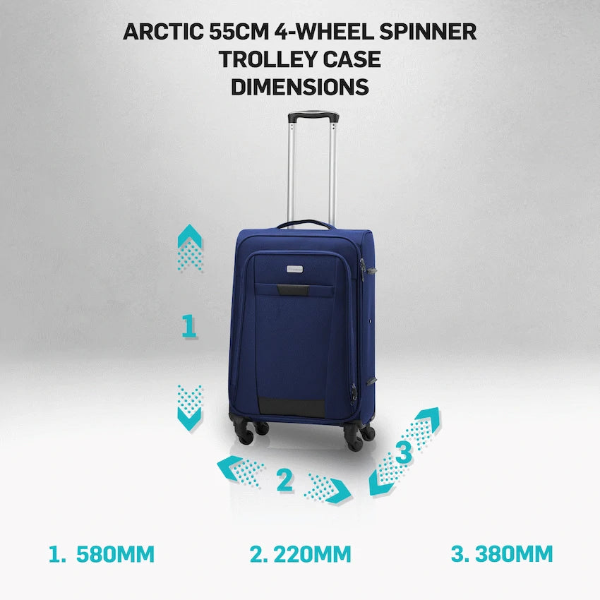 Travelwize Luggage Travelwize Arctic 55cm 4-Wheel Spinner Trolley Case - Navy