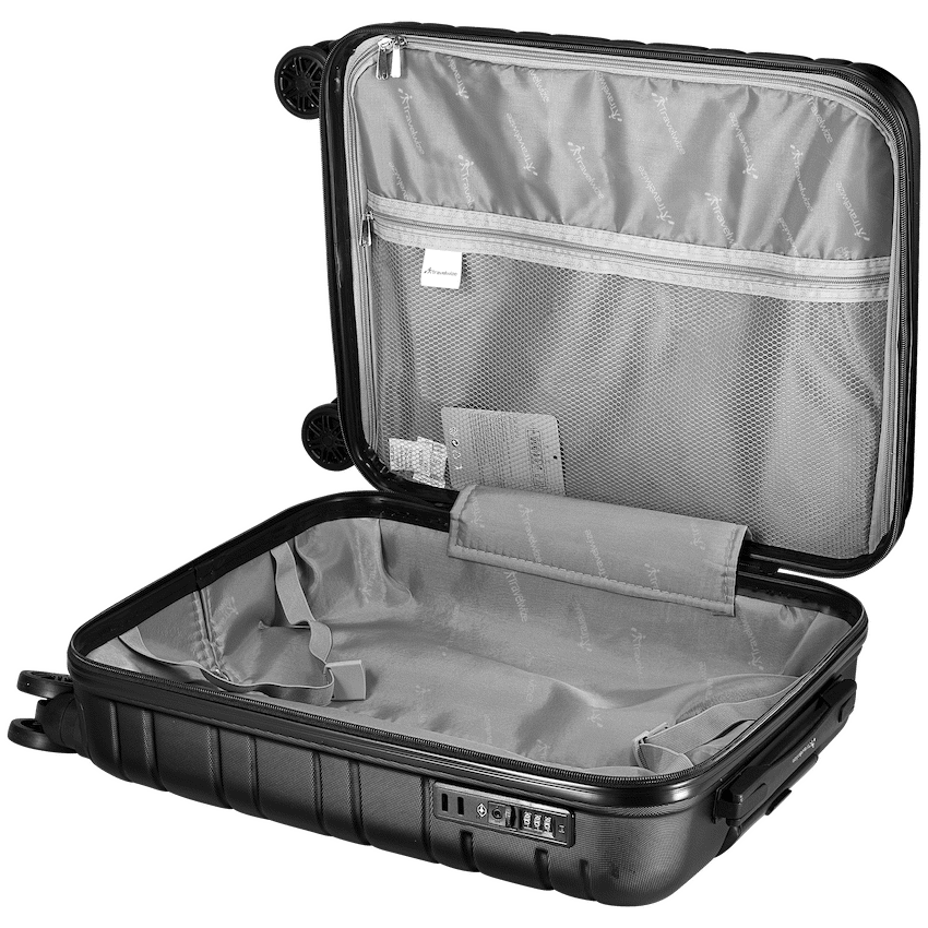 Travelwize Luggage Travelwize Cabana ABS 4-Wheel Spinner 55cm Luggage - Black