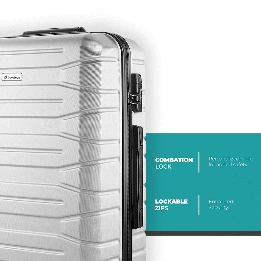 Travelwize Luggage Travelwize Cabana ABS 4-Wheel Spinner 55cm Luggage - Platinum