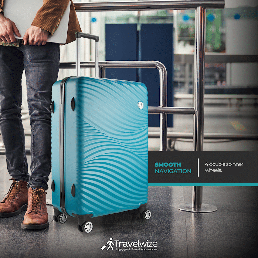 Travelwize Luggage Travelwize Maui ABS 4-Wheel Spinner 55cm Luggage - Ocean