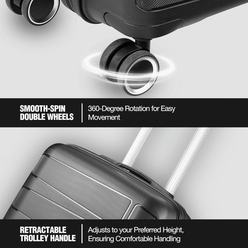 Travelwize Travelwize Tourer PP 55cm 4-wheel Spinner Luggage Black