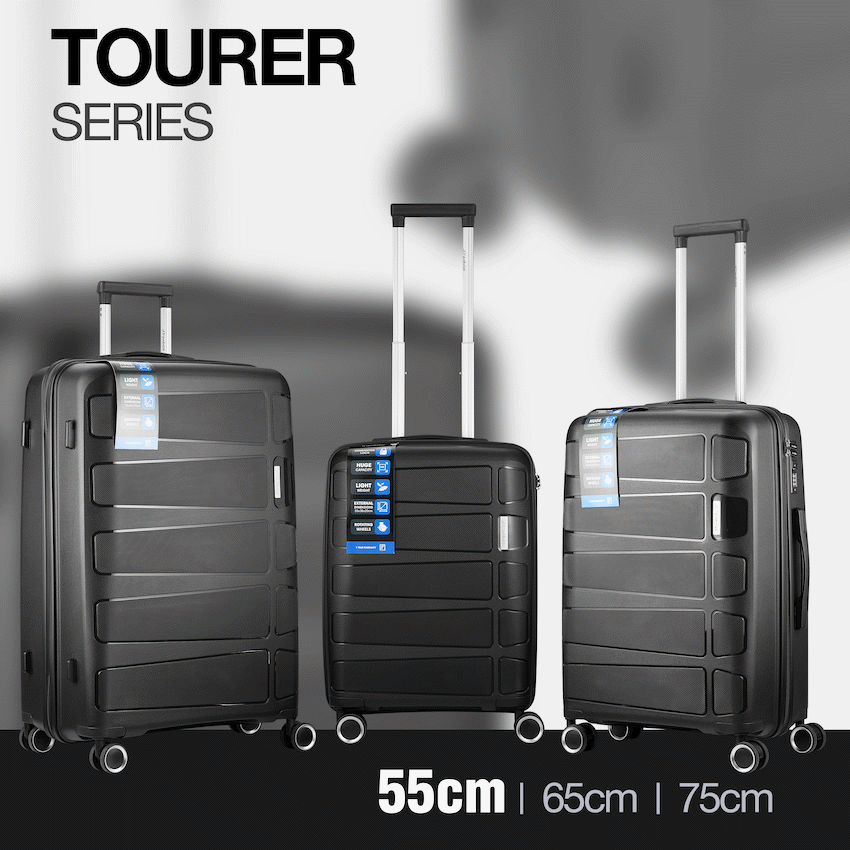 Travelwize Travelwize Tourer PP 55cm 4-wheel Spinner Luggage Black