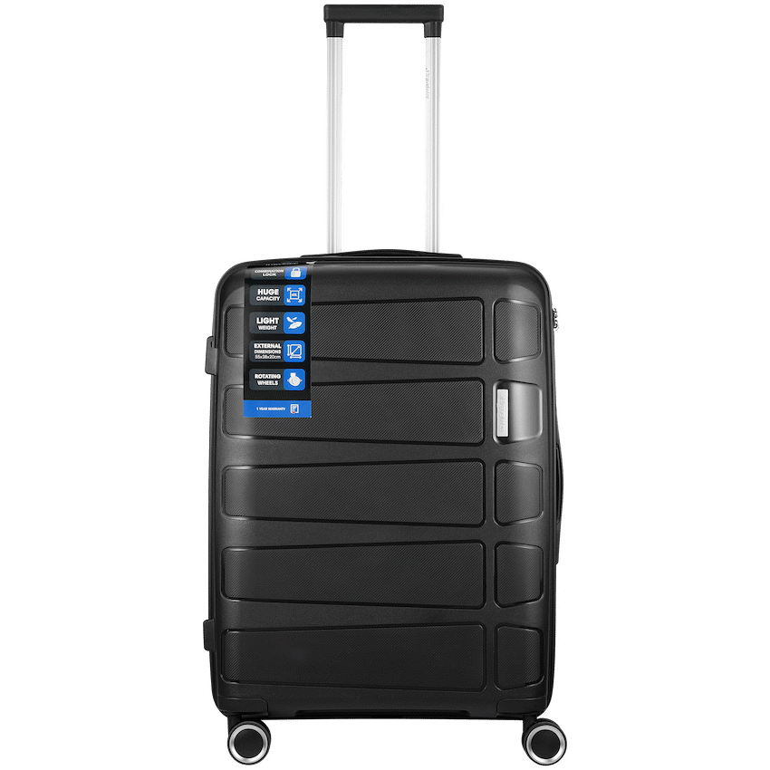 Travelwize Travelwize Tourer PP 65cm 4-wheel Spinner Luggage Black