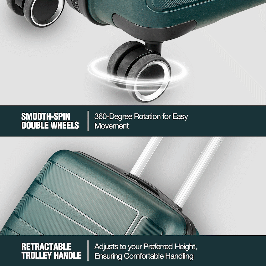 Travelwize Travelwize Tourer PP 65cm 4-wheel Spinner Luggage Petrol