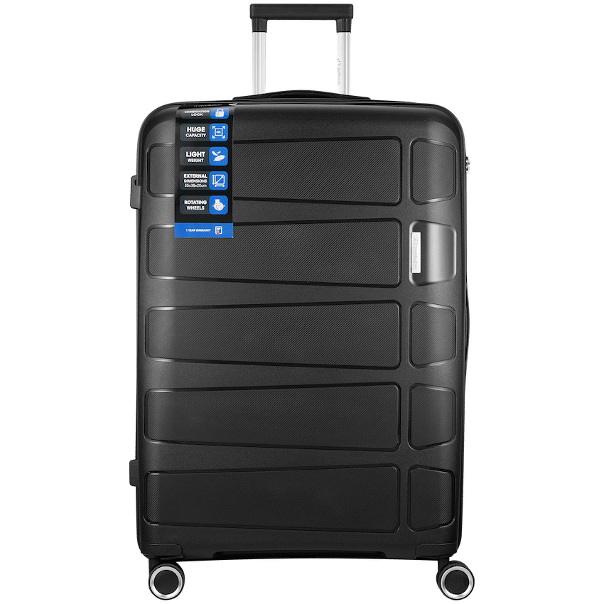 Travelwize Travelwize Tourer PP 75cm 4-wheel Spinner Luggage Black