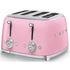 Smeg Pink Retro 4 Slice Square Toaster - TSF03PKSA