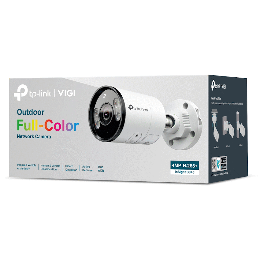 VIGI Networking InSight S345 (2.8mm) VIGI 4MP Outdoor Full-Color Bullet Network Camera