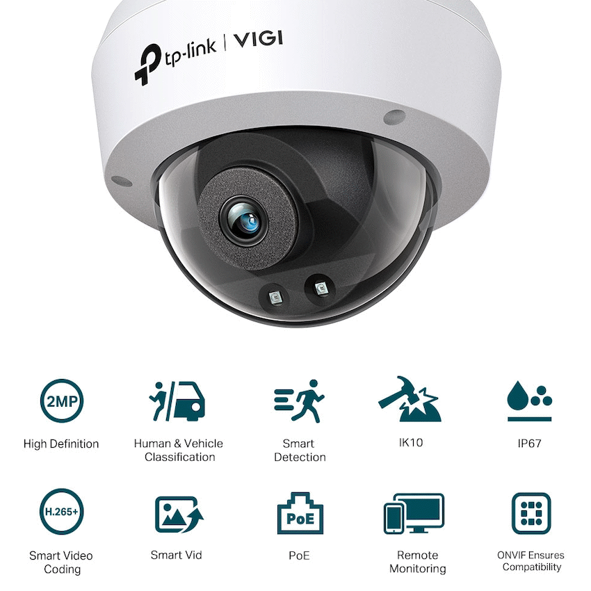 VIGI Networking TP-Link Vigi C220I 2MP 2.8mm Dome Network Camera