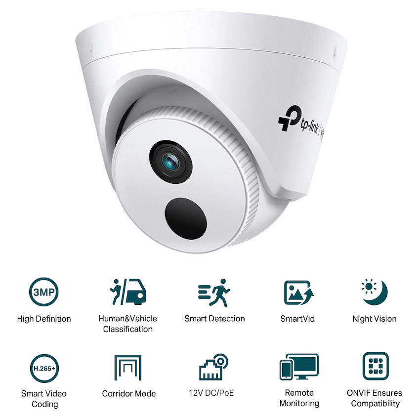 VIGI Networking TP-Link Vigi C430I 3MP 4mm Turret Network Camera
