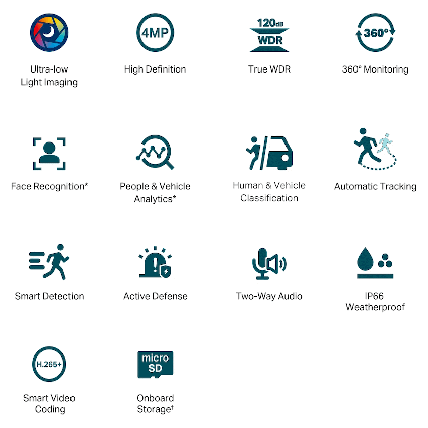 VIGI Networking TP-Link Vigi C540S (4mm) 4MP Outdoor ColorPro Night Vision Pan-Tilt Network Camera