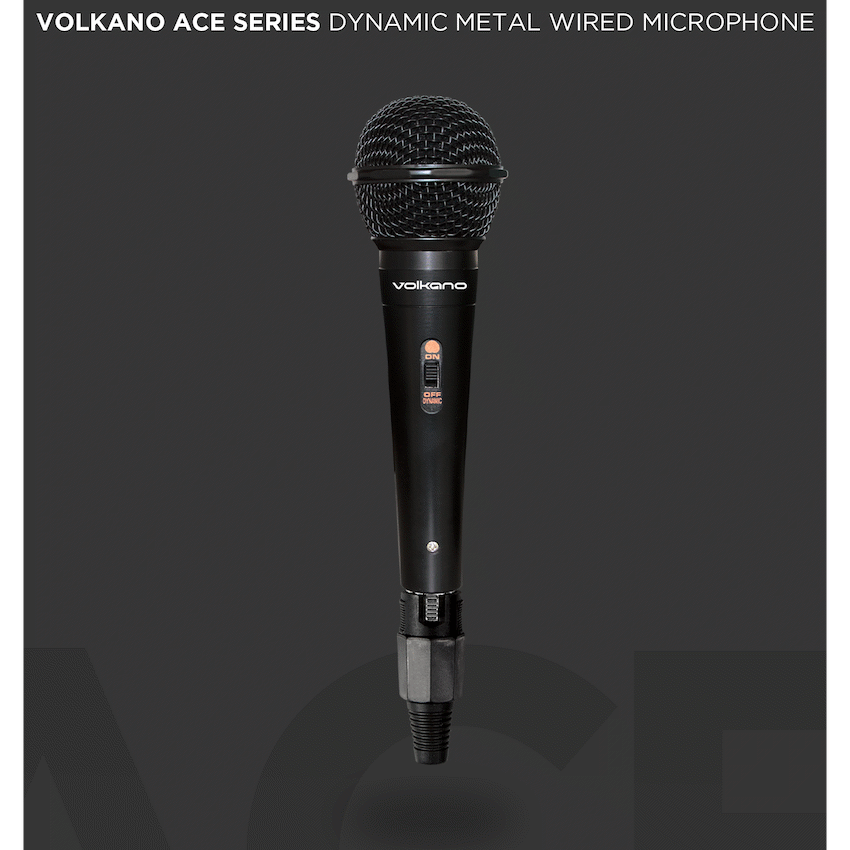 Volkano Audio Volkano Ace Series Metal Wired Dynamic Vocal Microphone - Black