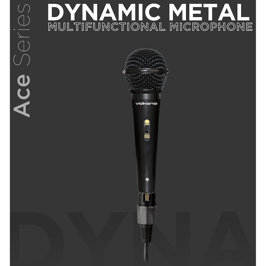 Volkano Audio Volkano Ace Series Metal Wired Dynamic Vocal Microphone - Black