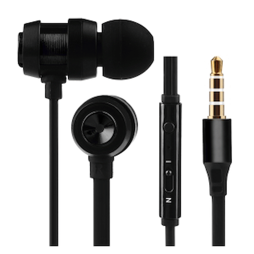 Volkano Audio Volkano Alloy Series Earphones, with Mic - Solid Black