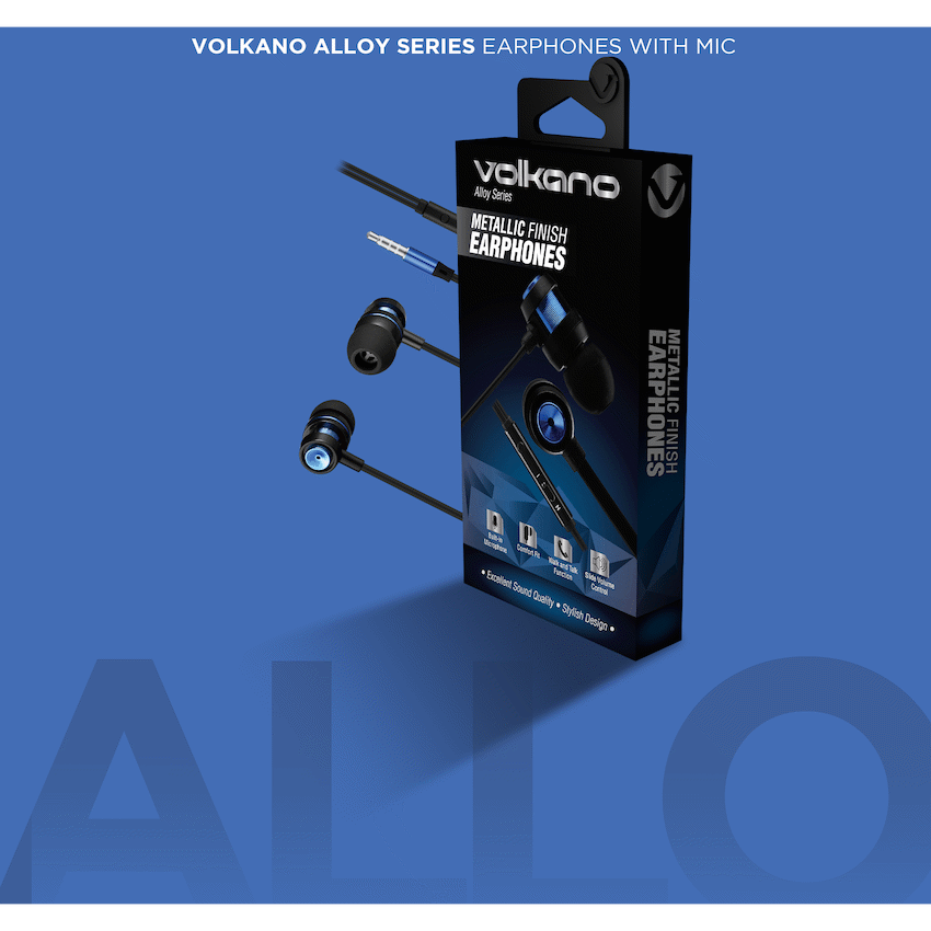 Volkano Audio Volkano Alloy Series Metal Earphone - Blue