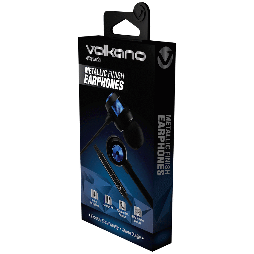 Volkano Audio Volkano Alloy Series Metal Earphone - Blue