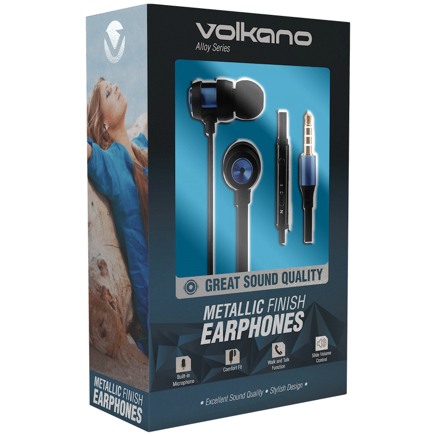 Volkano Audio Volkano Alloy Series Metal Earphone - Blue