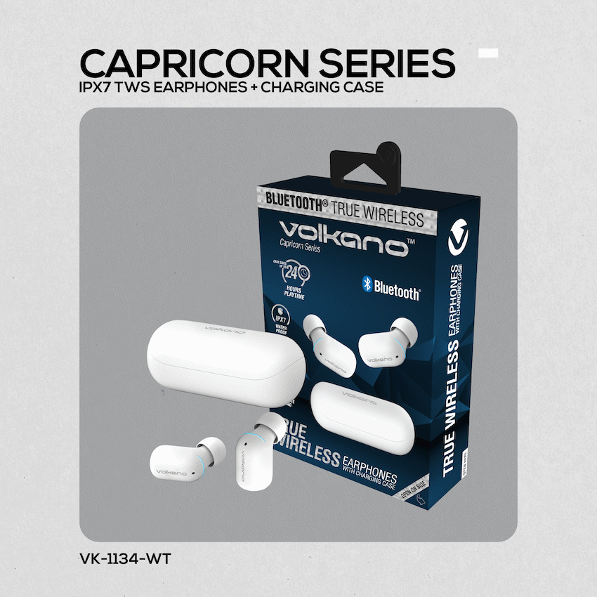 Volkano Audio Volkano Capricorn Series IPX7 TWS Earphones with Charging Case