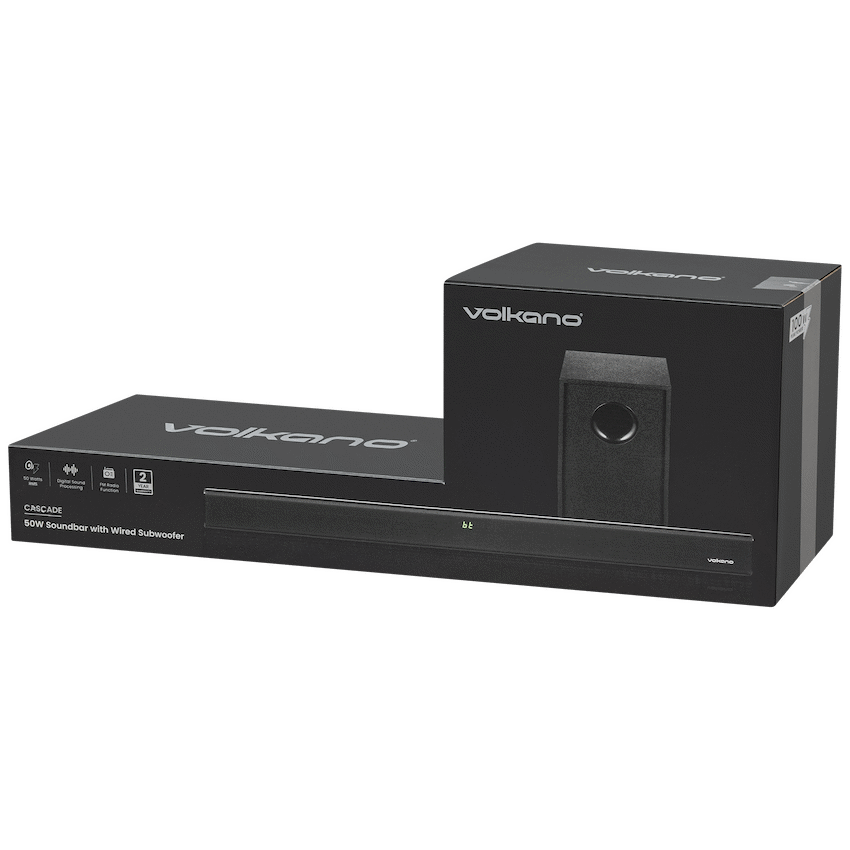 Volkano Audio Volkano Cascade 50w Soundbar + Wired Subwoofer - Black