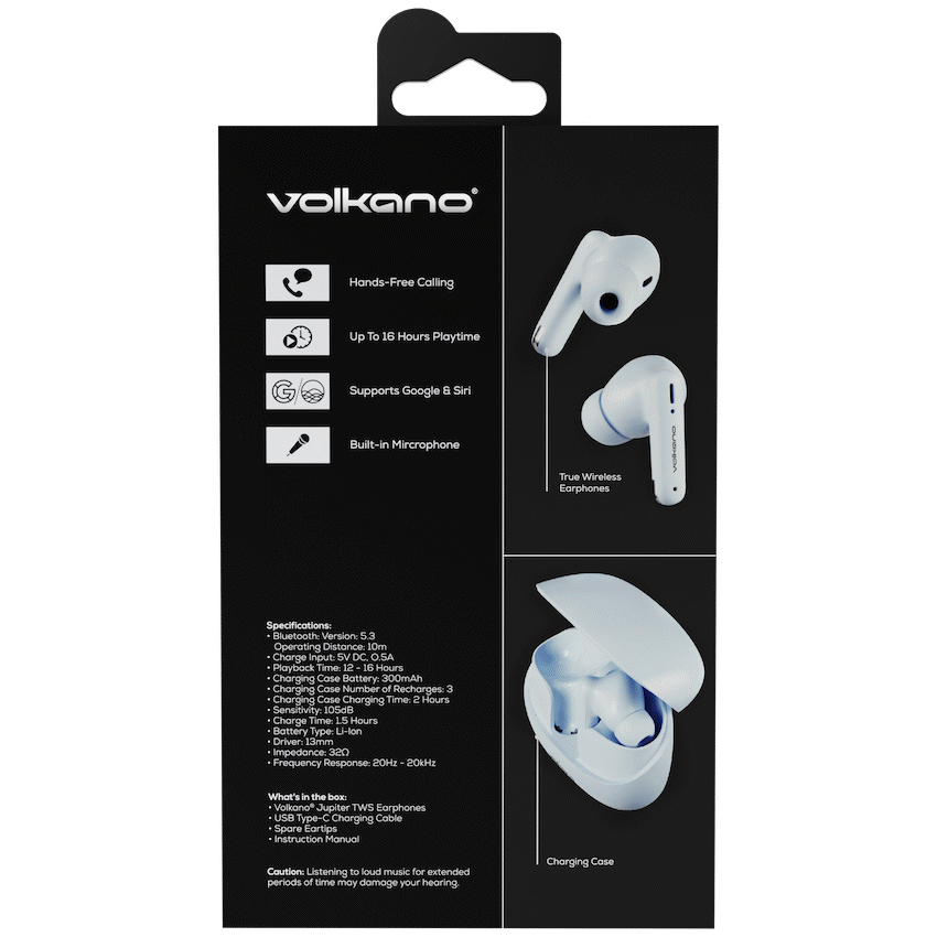 Volkano Audio Volkano Jupiter Series TWS Earphones - Pastel Blue