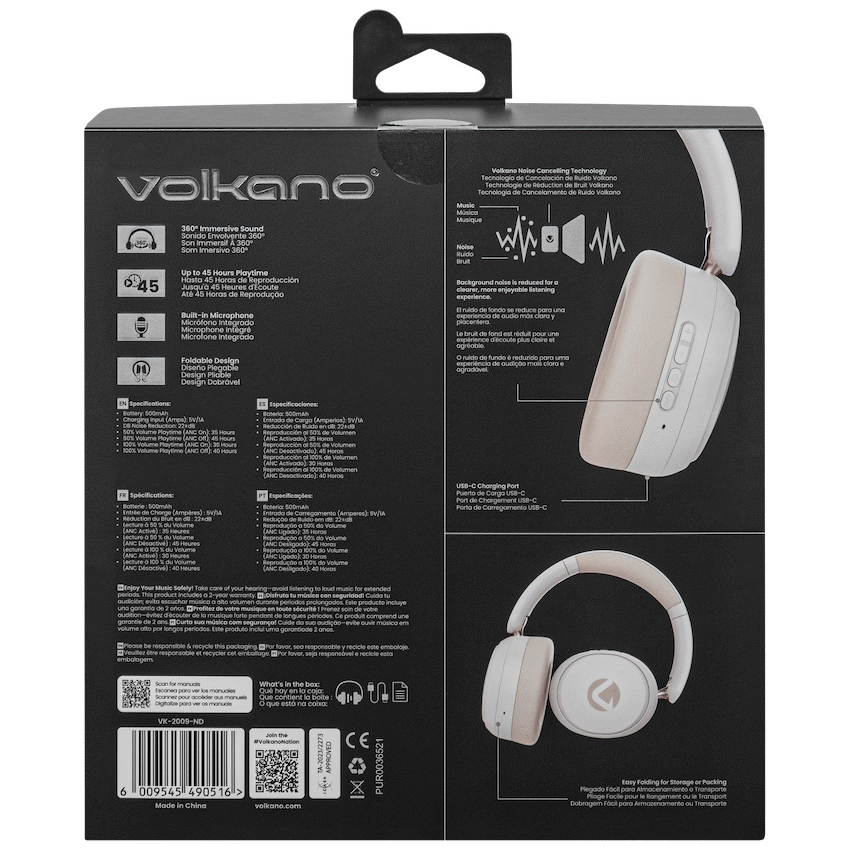 Volkano Audio Volkano Lexi Bluetooth Headphone with ANC - Nude