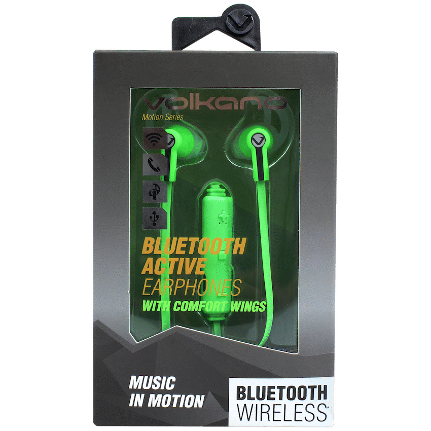 Volkano Audio Volkano Motion Bluetooth Earphones - Green/Black