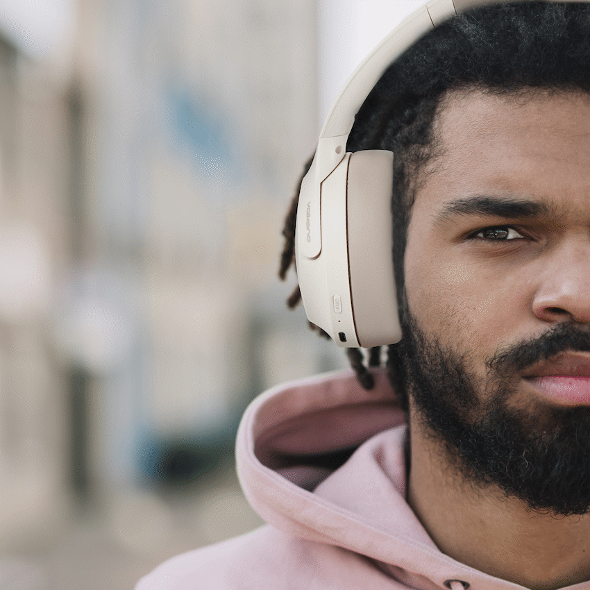 Volkano Audio Volkano Odyssey ANC Bluetooth Wireless Headphone - Nude