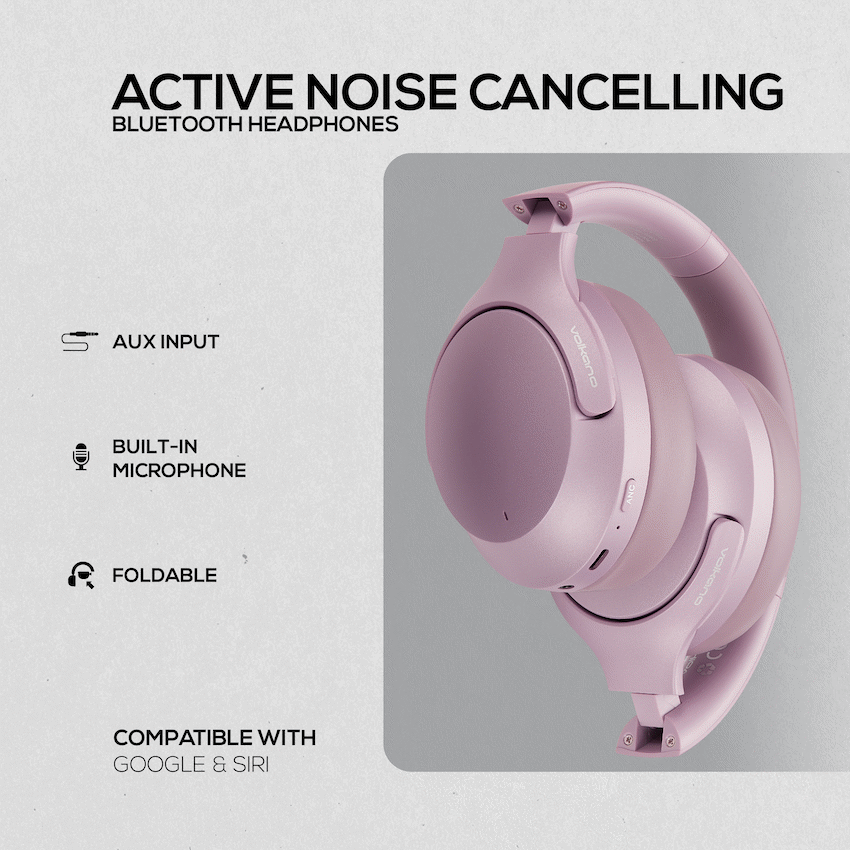 Volkano Audio Volkano Odyssey ANC Bluetooth Wireless Headphone - Rose Gold