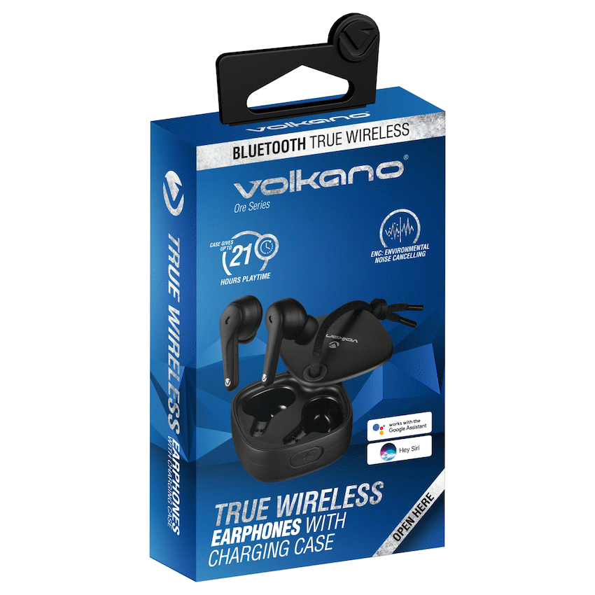 Volkano Audio Volkano Ore Series True Wireless Earphones with Charging Case - Black