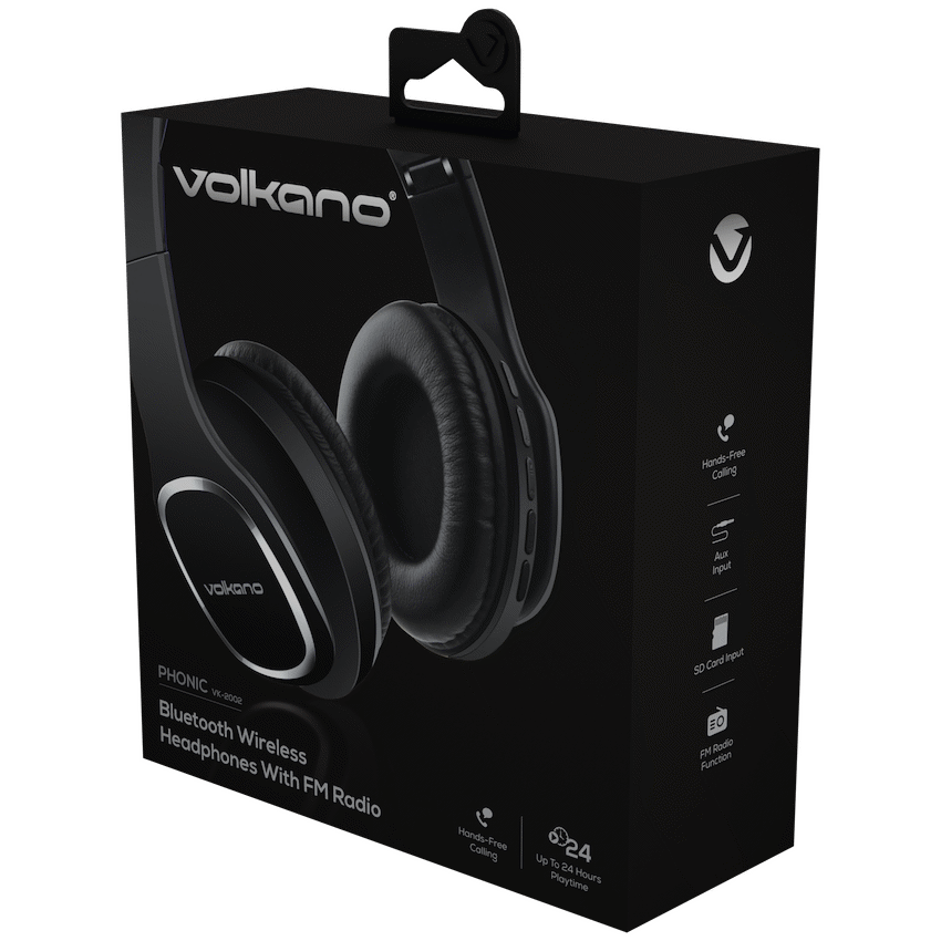 Volkano Audio Volkano Phonic Series Bluetooth Full Size Headphones - Black
