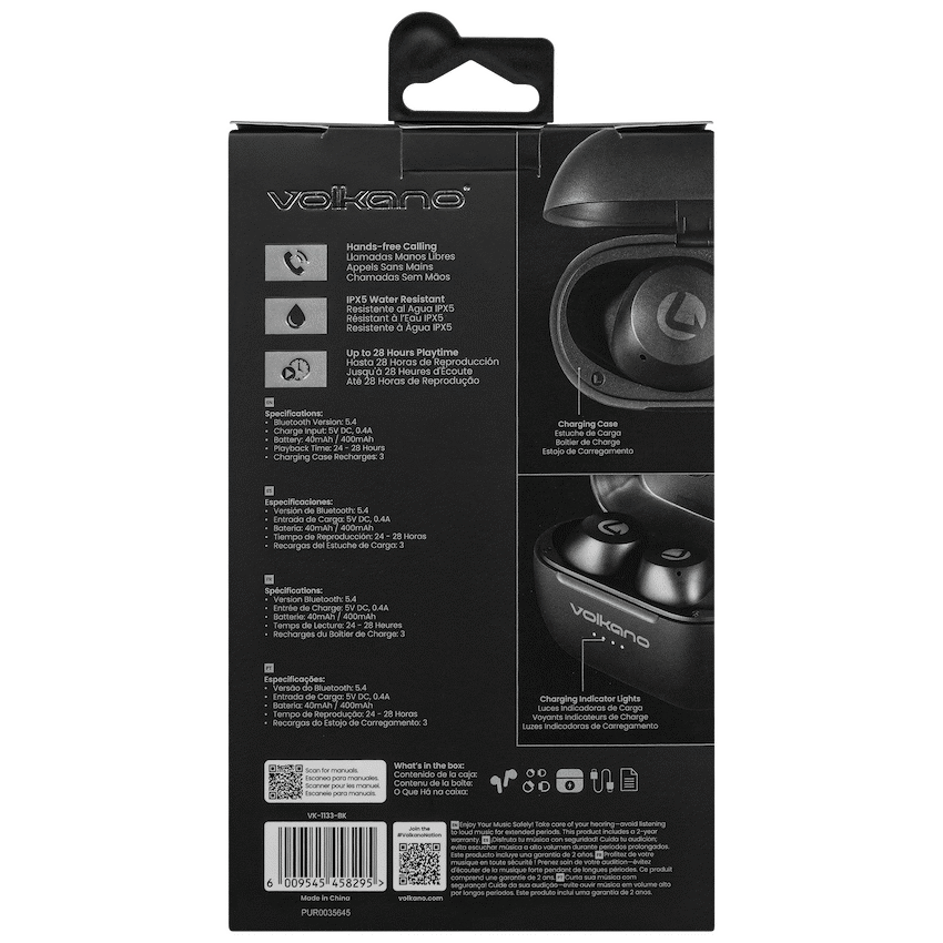 Volkano Audio Volkano Pisces 2.0 Series TWS Earphones - Black