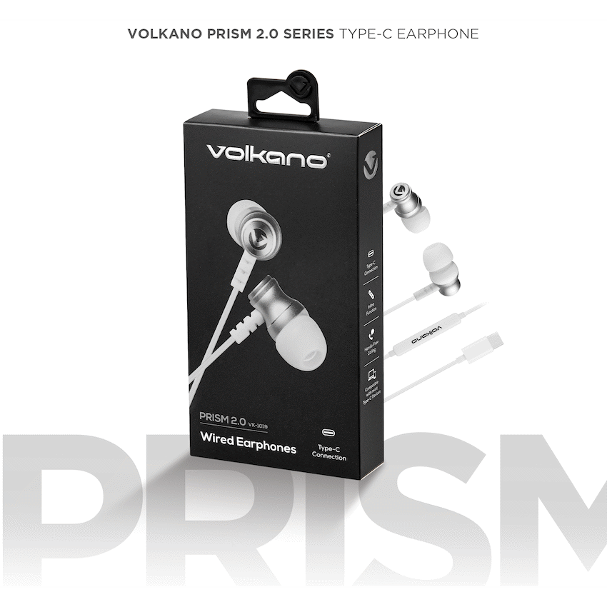 Volkano Audio Volkano Prism 2.0 Series Type-C Earphone - White