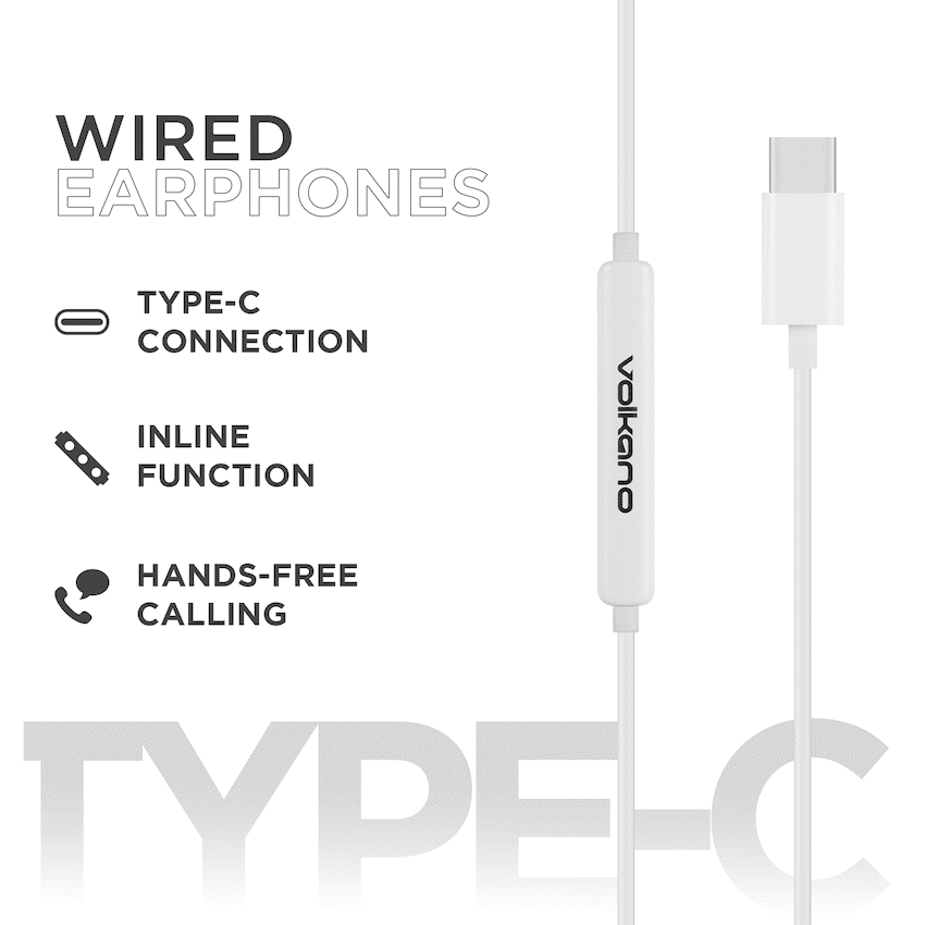 Volkano Audio Volkano Prism 2.0 Series Type-C Earphone - White