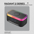 Volkano Audio Volkano Radiant 2 Alarm Clock with Wireless Charging and Speaker - Black