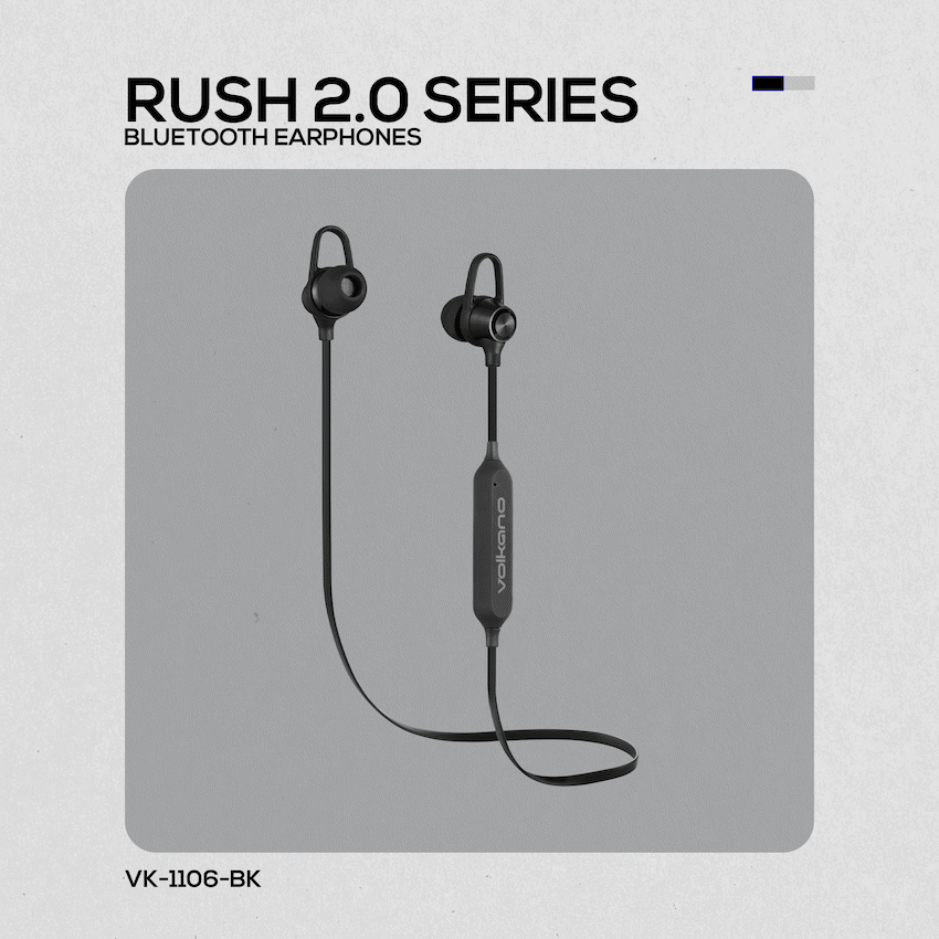 Volkano Audio Volkano Rush 2.0 Bluetooth Earphones - Black