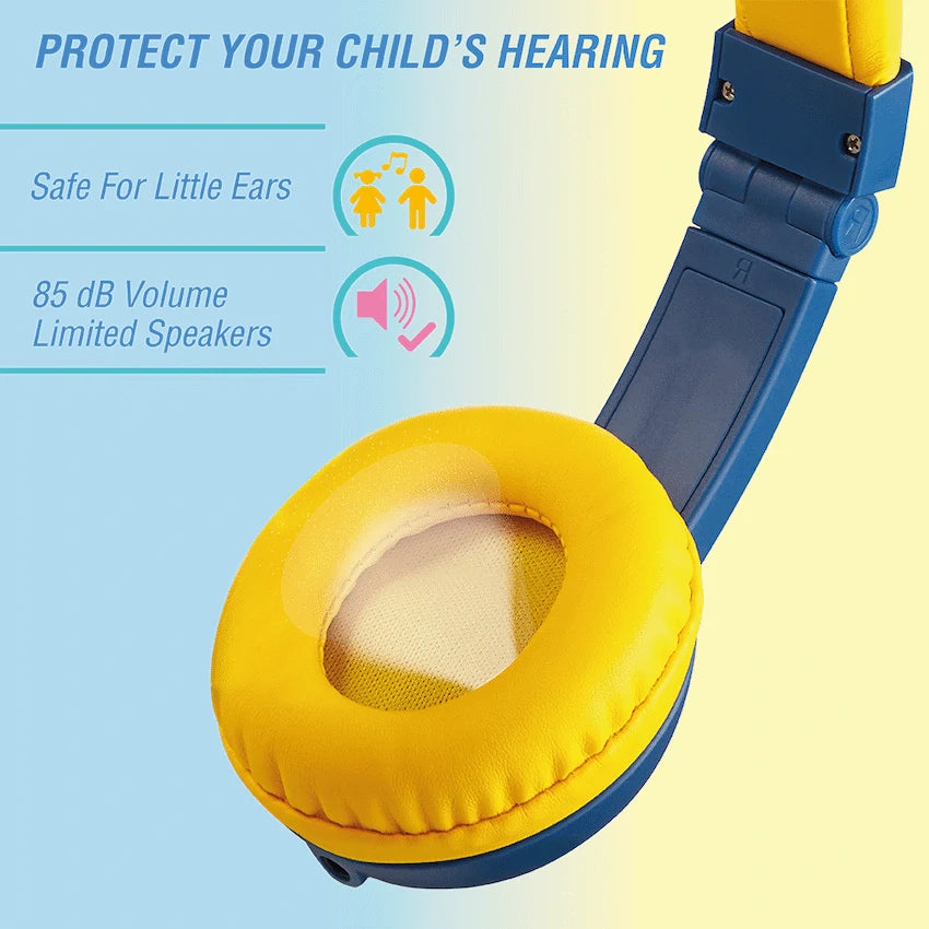 Volkano Audio Volkano Sidekick Series Wired Kiddies Headphones with Share Port - Yellow/Blue