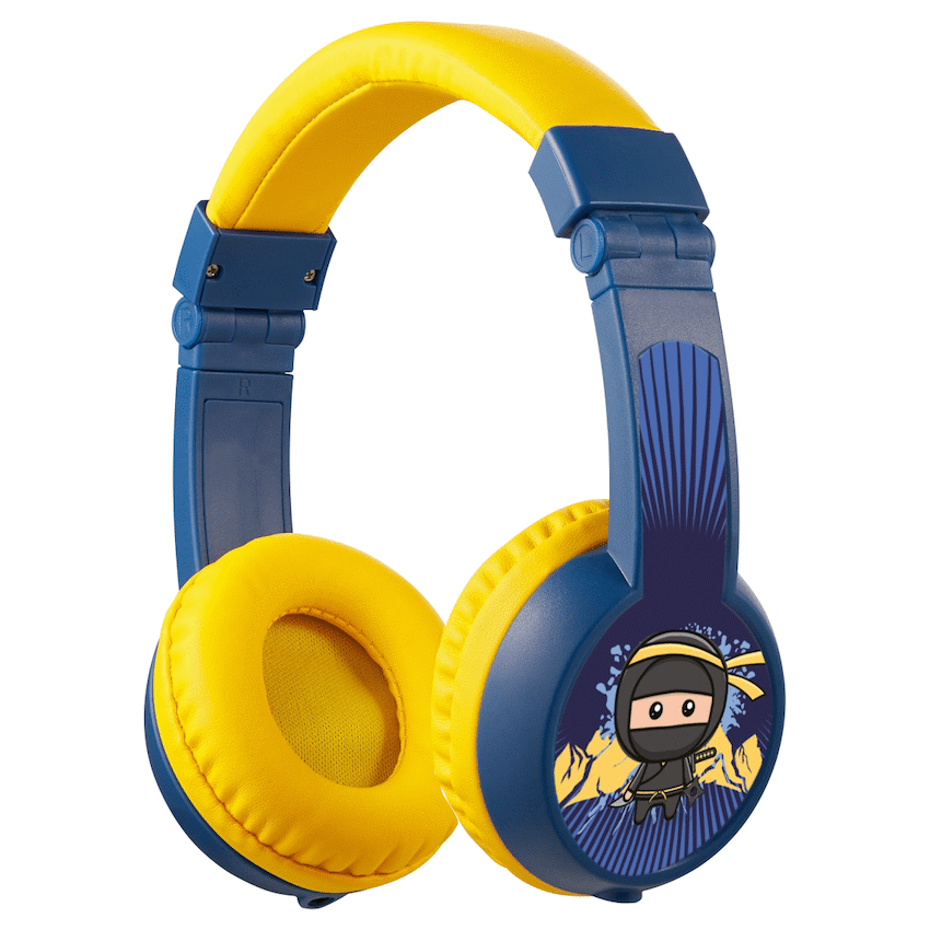 Volkano Audio Volkano Sidekick Series Wired Kiddies Headphones with Share Port - Yellow/Blue