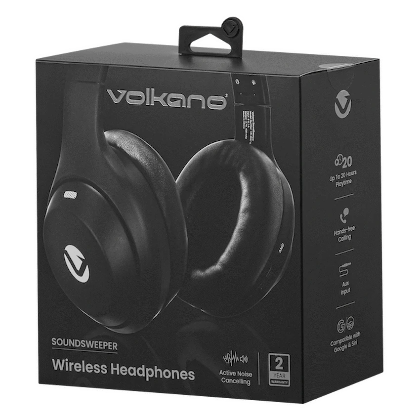 Volkano Audio Volkano SoundSweeper Series Active Noise Cancelling bluetooth Headphones - Black