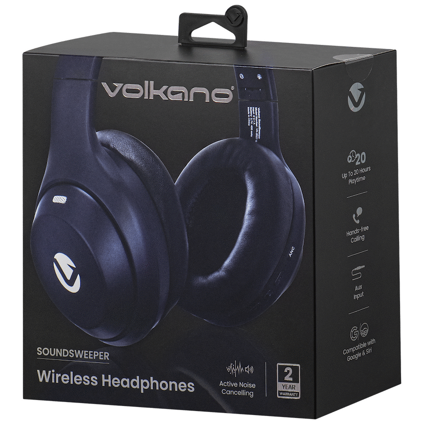 Volkano Audio Volkano SoundSweeper Series Active Noise Cancelling bluetooth Headphones - Blue