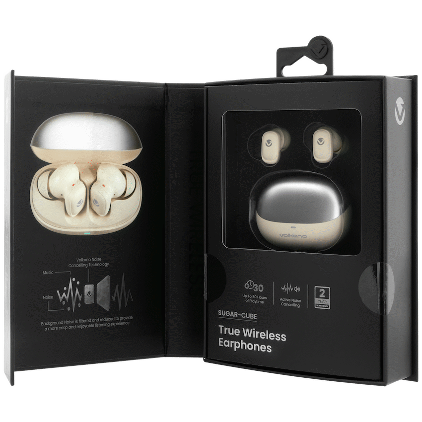 Volkano Audio Volkano Sugar-Cube Active Noise-Cancelling True Wireless Earphones - Nude