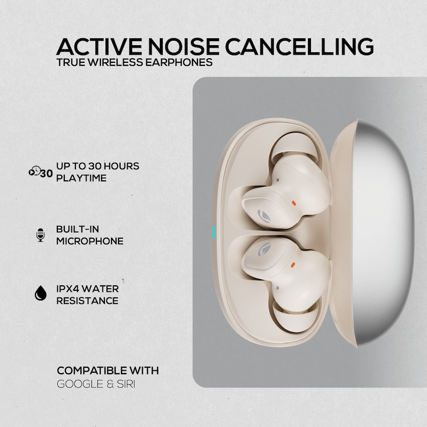 Volkano Audio Volkano Sugar-Cube Active Noise-Cancelling True Wireless Earphones - Nude