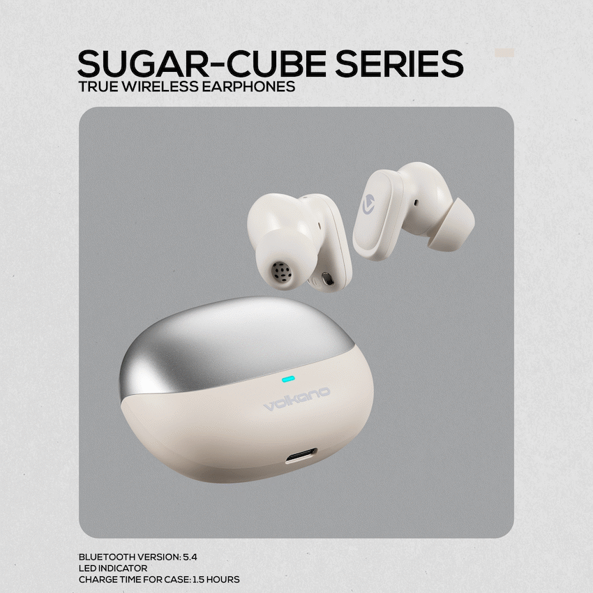 Volkano Audio Volkano Sugar-Cube Active Noise-Cancelling True Wireless Earphones - Nude