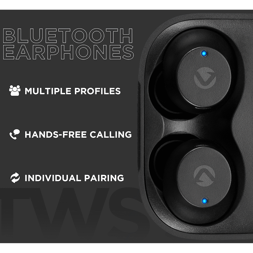 Volkano Audio Volkano Taurus Series 2.0 True Wireless Earphones with Charging Case - Black