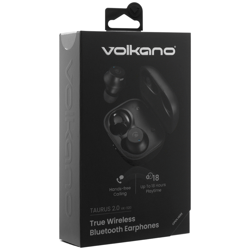 Volkano Audio Volkano Taurus Series 2.0 True Wireless Earphones with Charging Case - Black