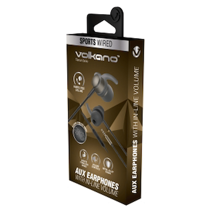 Volkano Audio Volkano Titanium Series AUX Earphone - Gun Metal