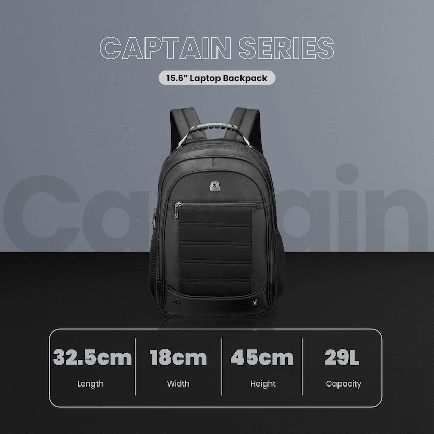 Volkano Bags Volkano Captain 15.6" Laptop Backpack - Black