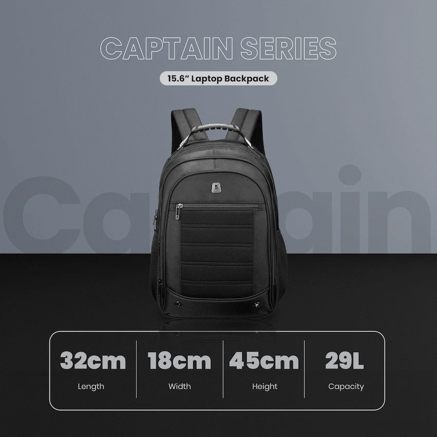 Volkano Bags Volkano Captain 15.6" Laptop Backpack - Black