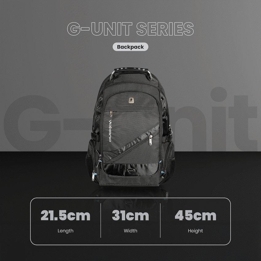 Volkano Bags Volkano G-Unit Backpack - Black/Grey/Turquoise